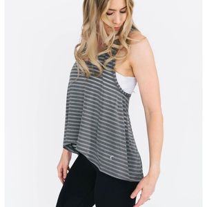 Zyia Gray Nimbus Split Back Tank, size M